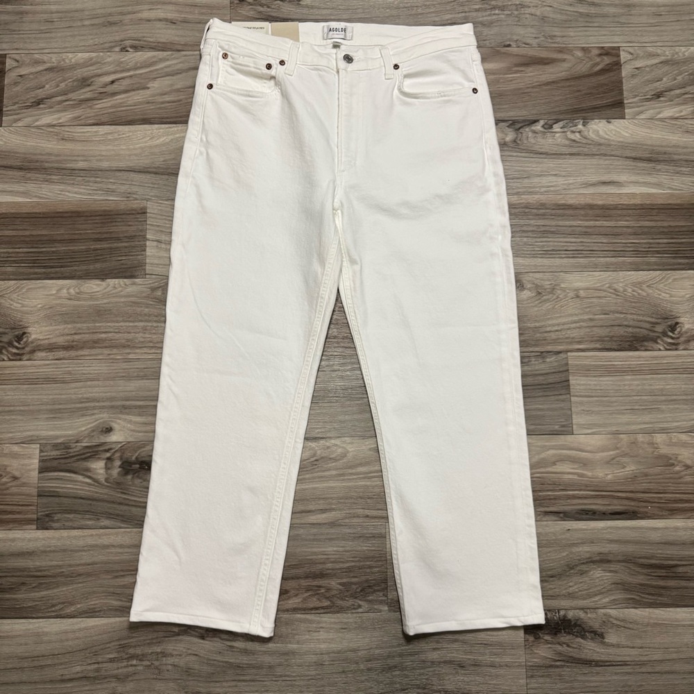 NWT Agolde Kye Mid Rise Straight Crop Jeans in Cake Size 30